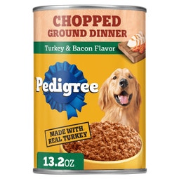 CHOPPED GROUND DINNER Adult Wet Dog Food Can, Turkey & Bacon image