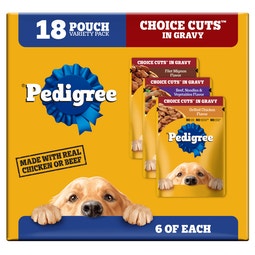 CHOICE CUTS IN GRAVY Adult Wet Dog Food Pouches, 18 Count Variety Pack image