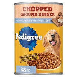 CHOPPED GROUND DINNER Adult Wet Dog Food Can, Chicken, Liver & Beef image