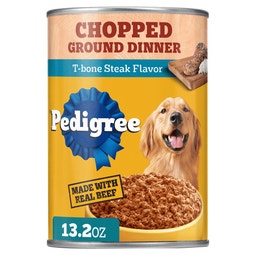 CHOPPED GROUND DINNER Adult Wet Dog Food Can, T-bone Steak image