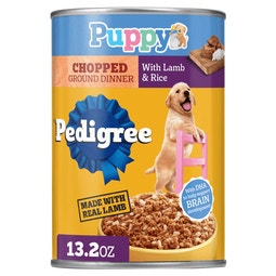 Puppy Chopped Ground Dinner Wet Dog Food Can, Lamb & Rice image