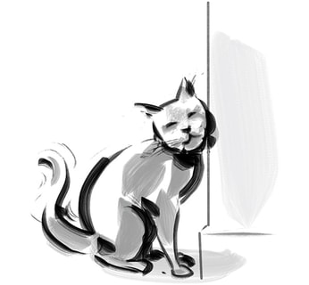 animated cat rubbing corner