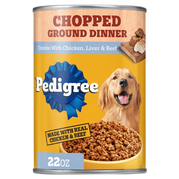 CHOPPED GROUND DINNER Adult Wet Dog Food Can, Chicken, Liver & Beef asset 1