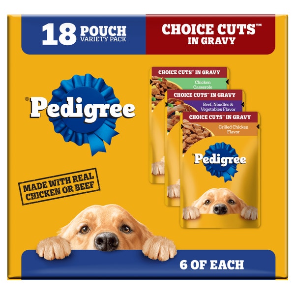 CHOICE CUTS IN GRAVY Adult Wet Dog Food Pouches, Chicken Casserole Variety Pack asset 1