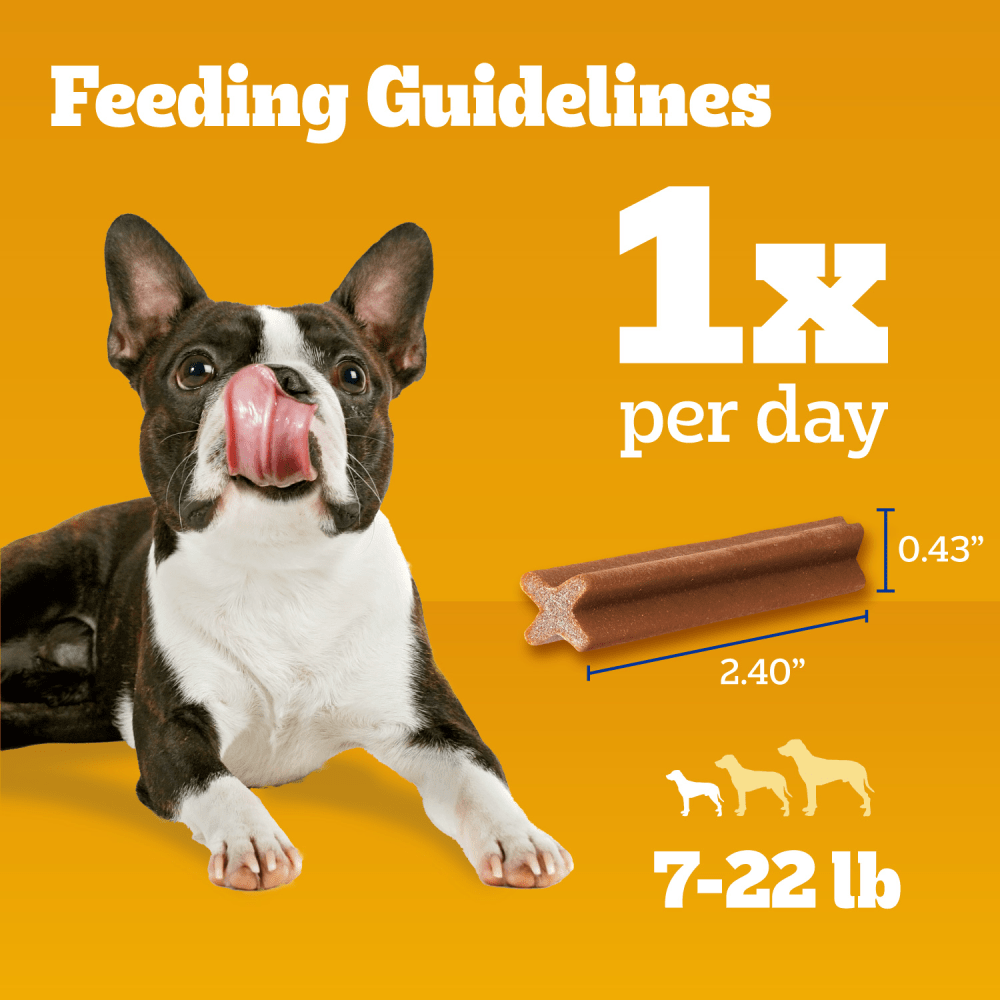 DENTASTIX Toy & Small Dog Dental Treats, Beef feeding guidelines image