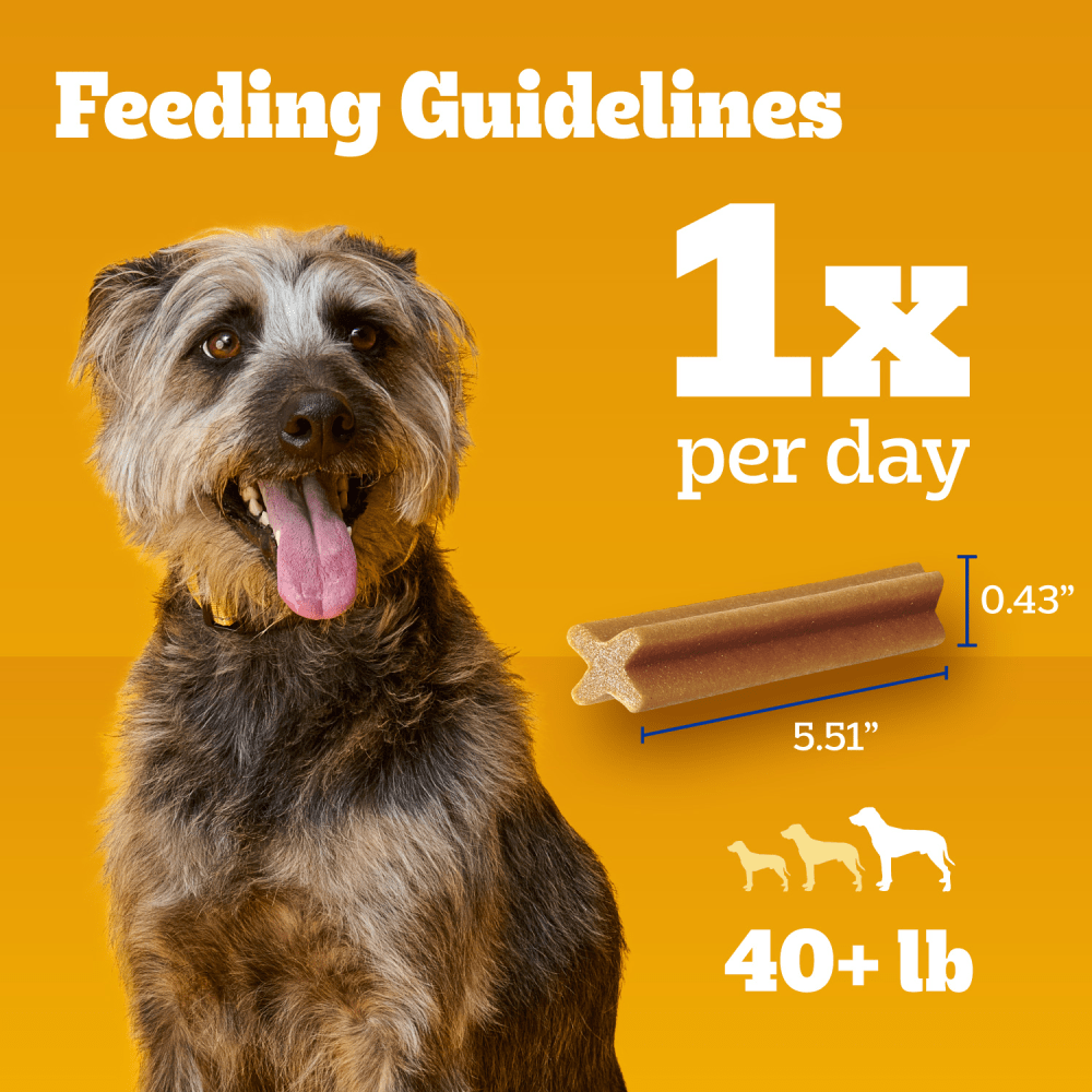 DENTASTIX Large Dog Dental Treats, Original feeding guidelines image