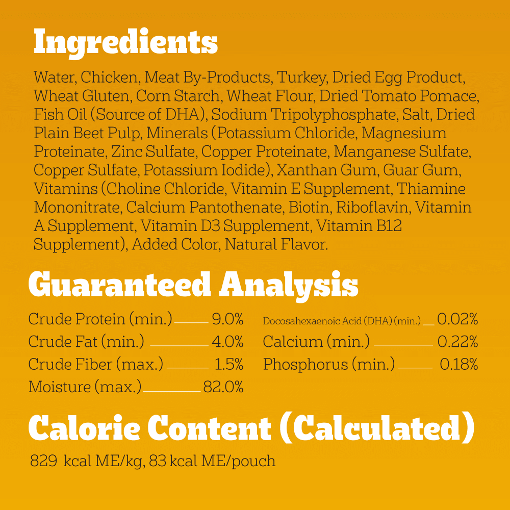 Puppy Wet Dog Food Pouch, Turkey guaranteed analysis image